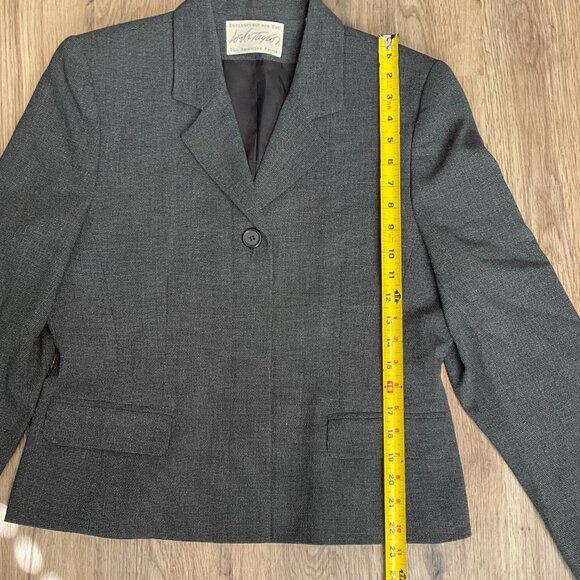 Lord & Taylor Wool Blend Blazer Jacket Petite Size 12P‎ Gray - Picture 8 of 8
